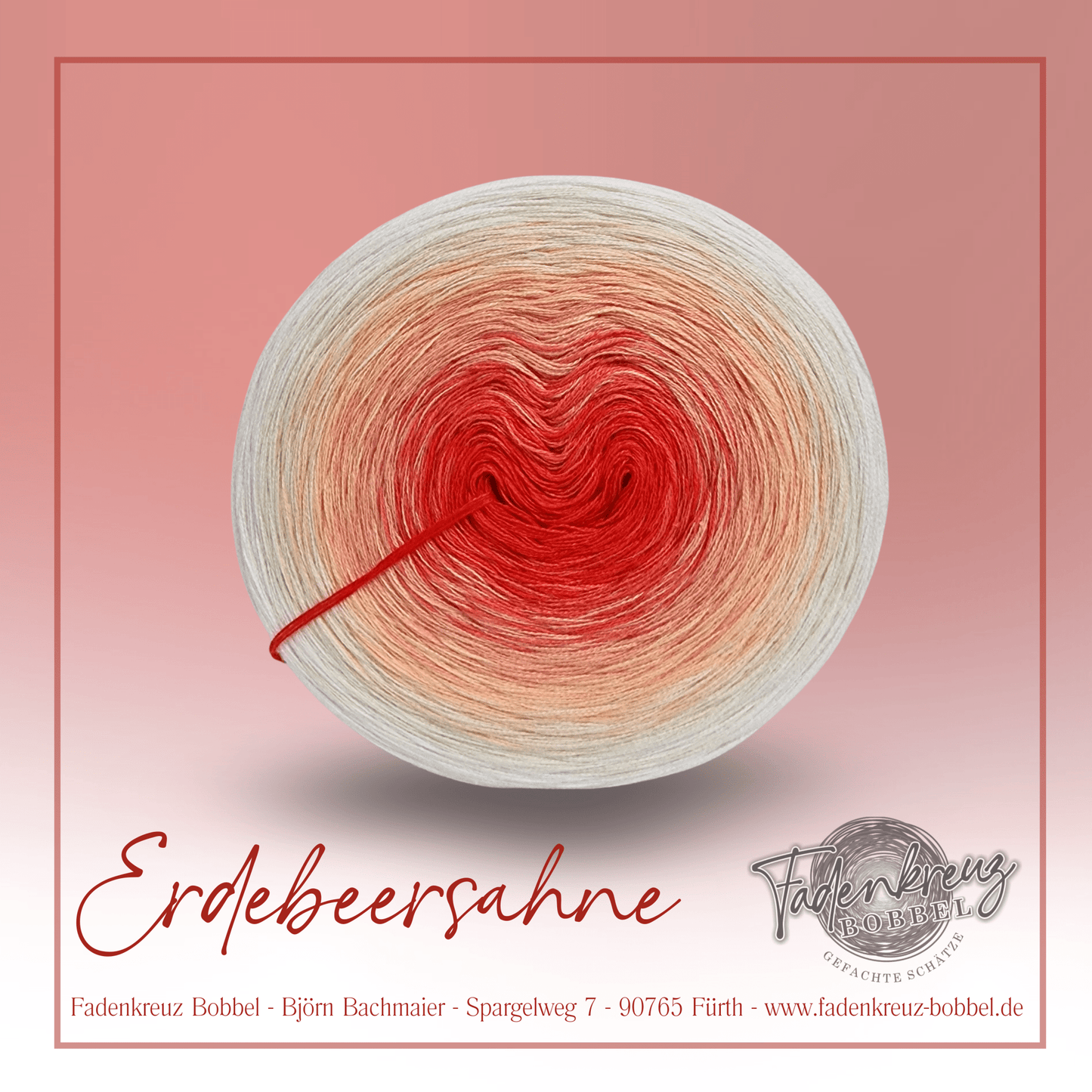 Erdbeersahne - Fadenkreuz Bobbel Shop