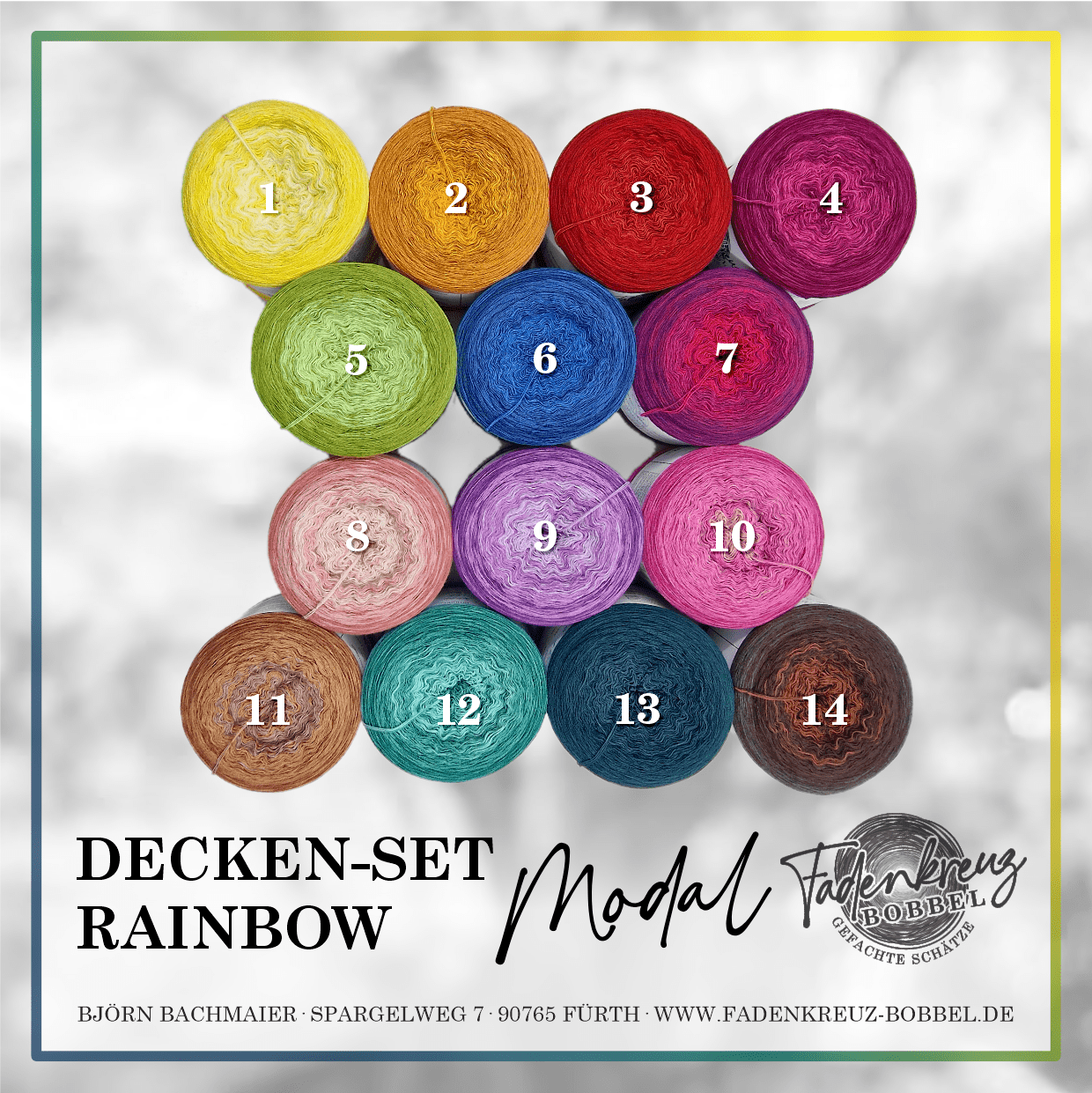 Rainbow Deckenset M. - Fadenkreuz Bobbel Shop