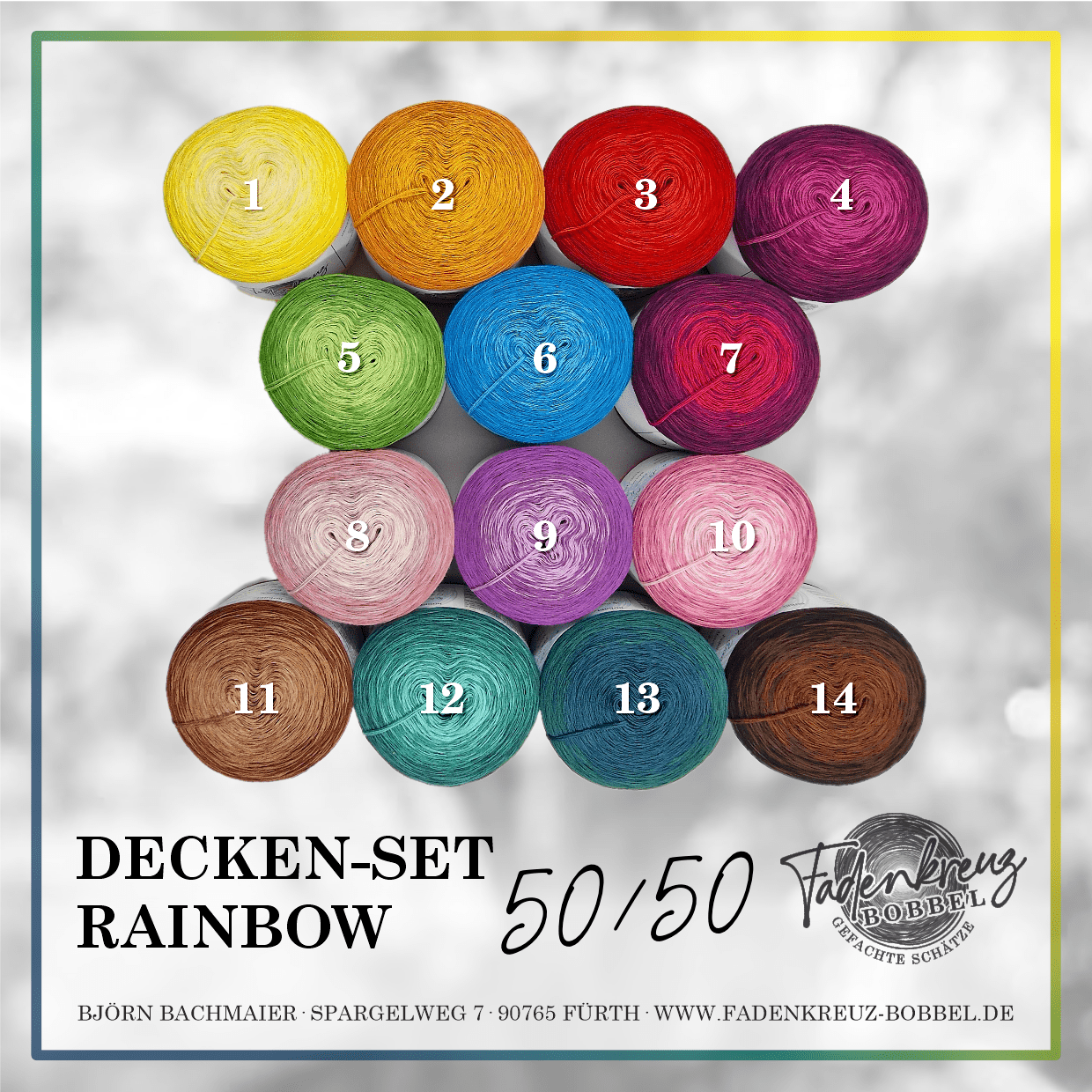 Rainbow Deckenset - Fadenkreuz Bobbel Shop