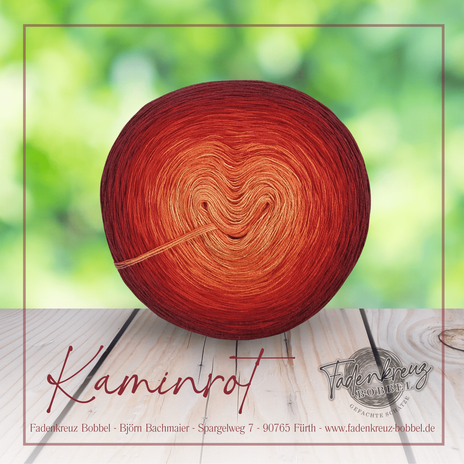 Kaminrot - Fadenkreuz Bobbel Shop