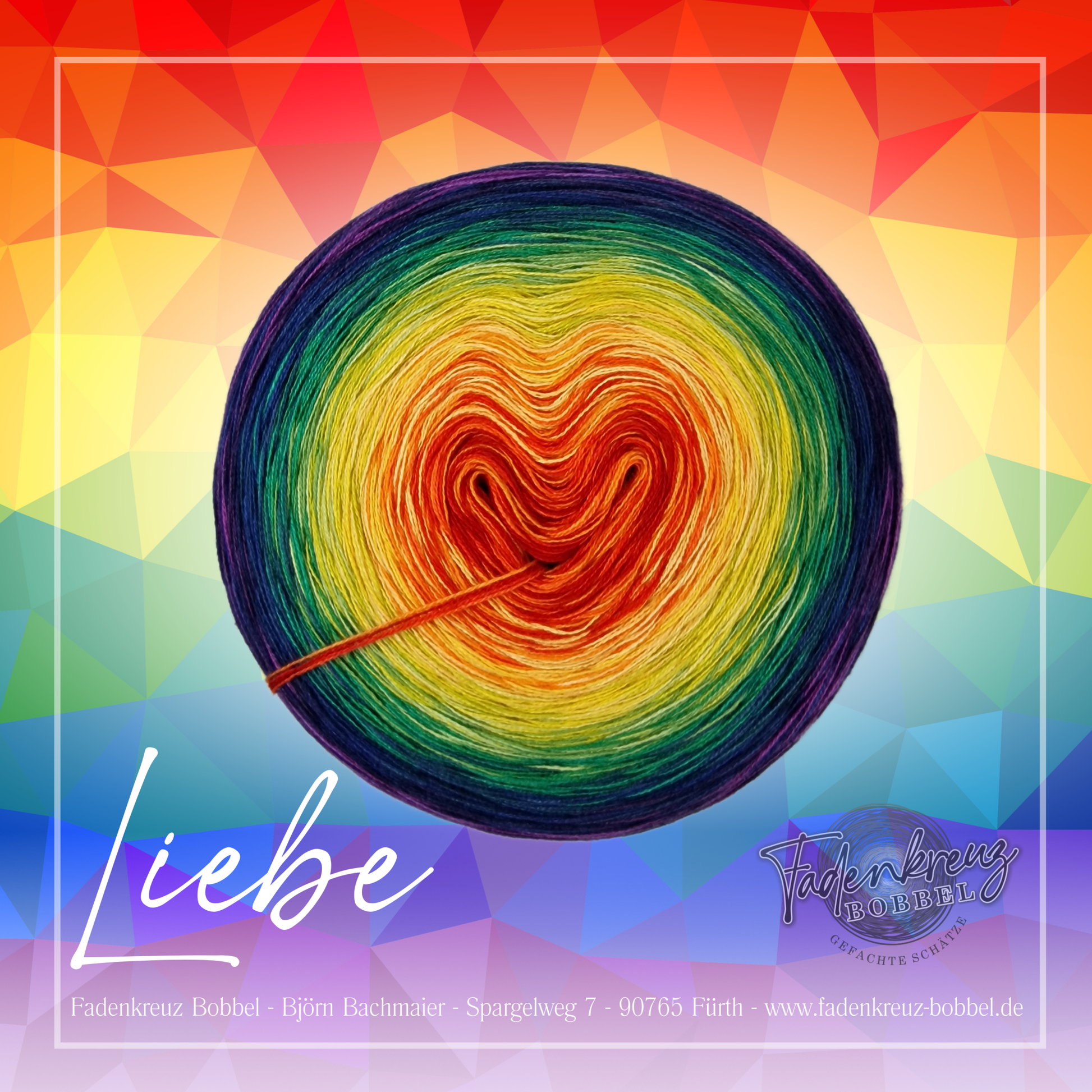 Pride Edition - Liebe - Regenbogenflagge der LGBTQIA+ Community - Fadenkreuz Bobbel Shop