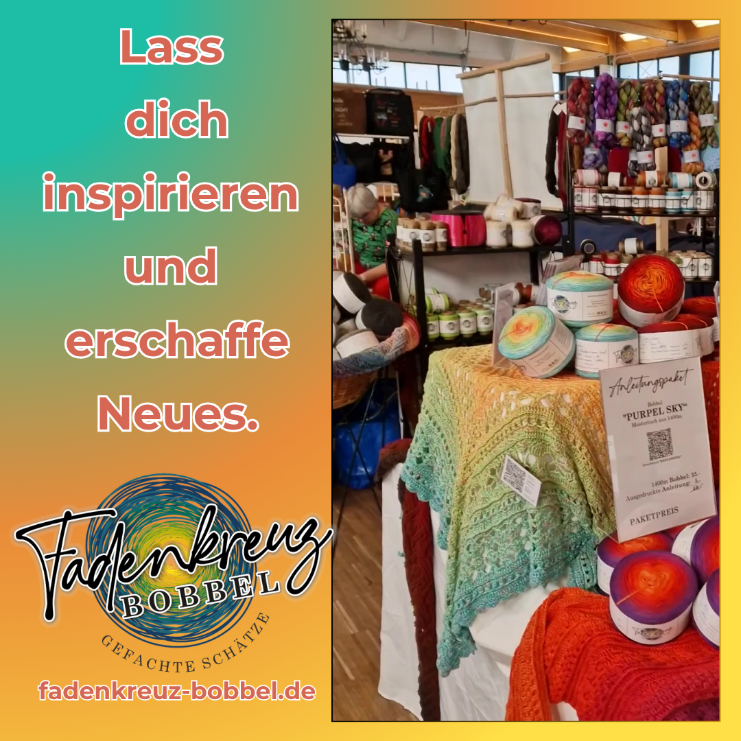 Video laden: Video Fadenkreuz Bobbel Messestand Wolle Festival 2026