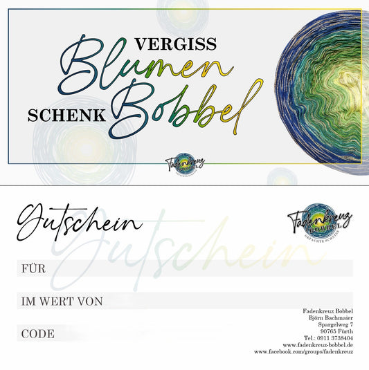 Fadenkreuz Bobbel Geschenkgutschein