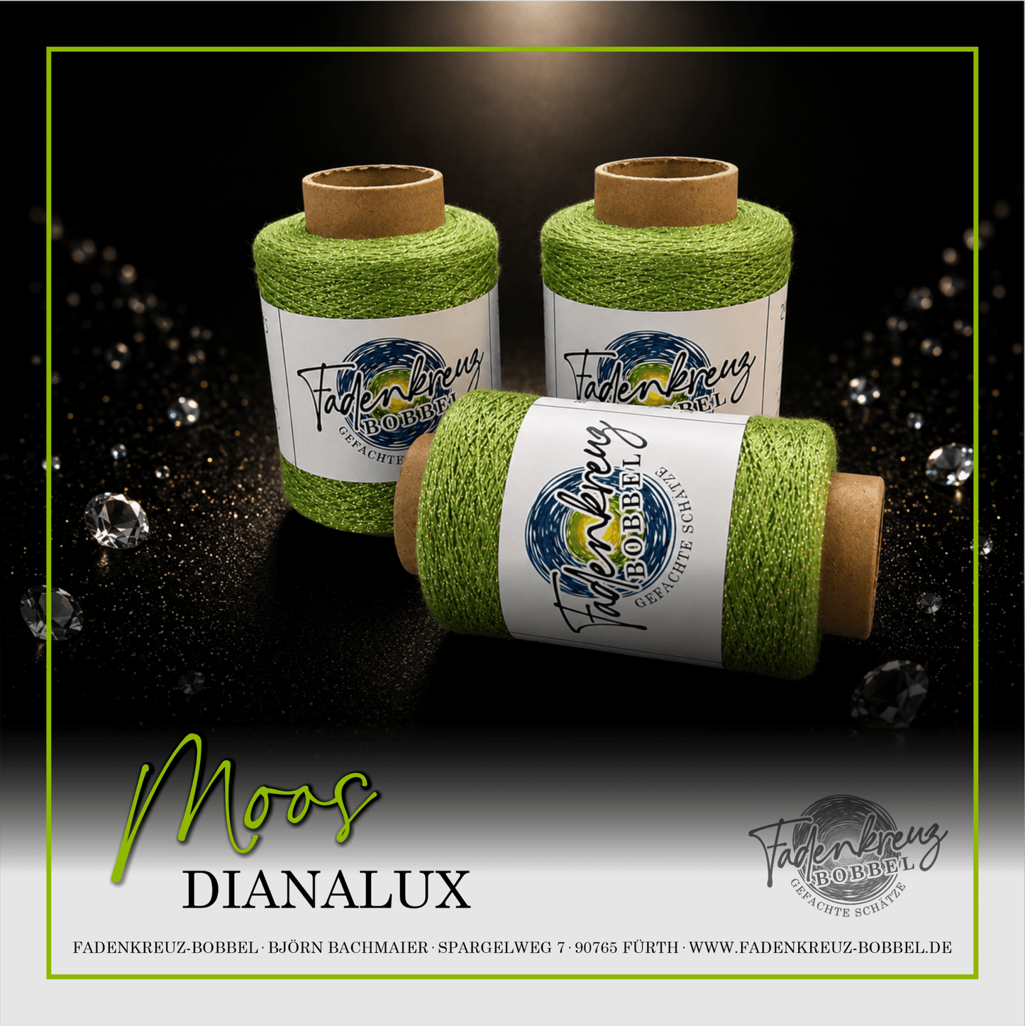 Beilaufgarn Dianalux Moos - Fadenkreuz Bobbel Shop