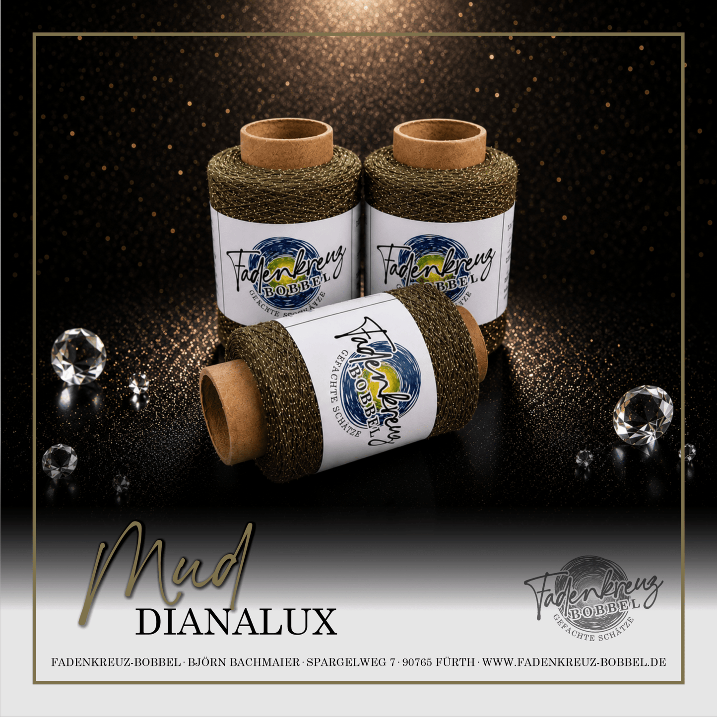 Beilaufgarn Dianalux Mud - Fadenkreuz Bobbel Shop