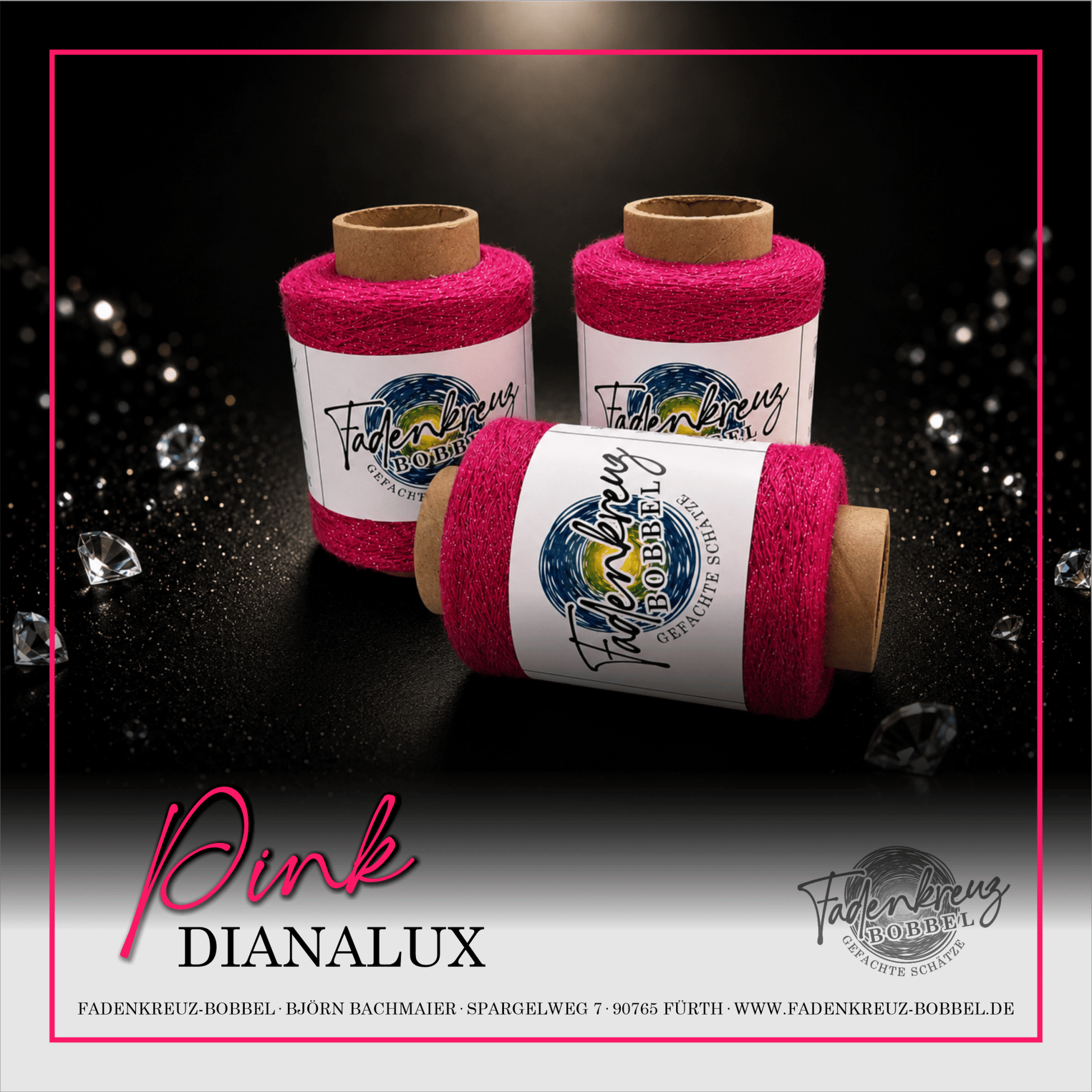 Beilaufgarn Dianalux Pink - Fadenkreuz Bobbel Shop