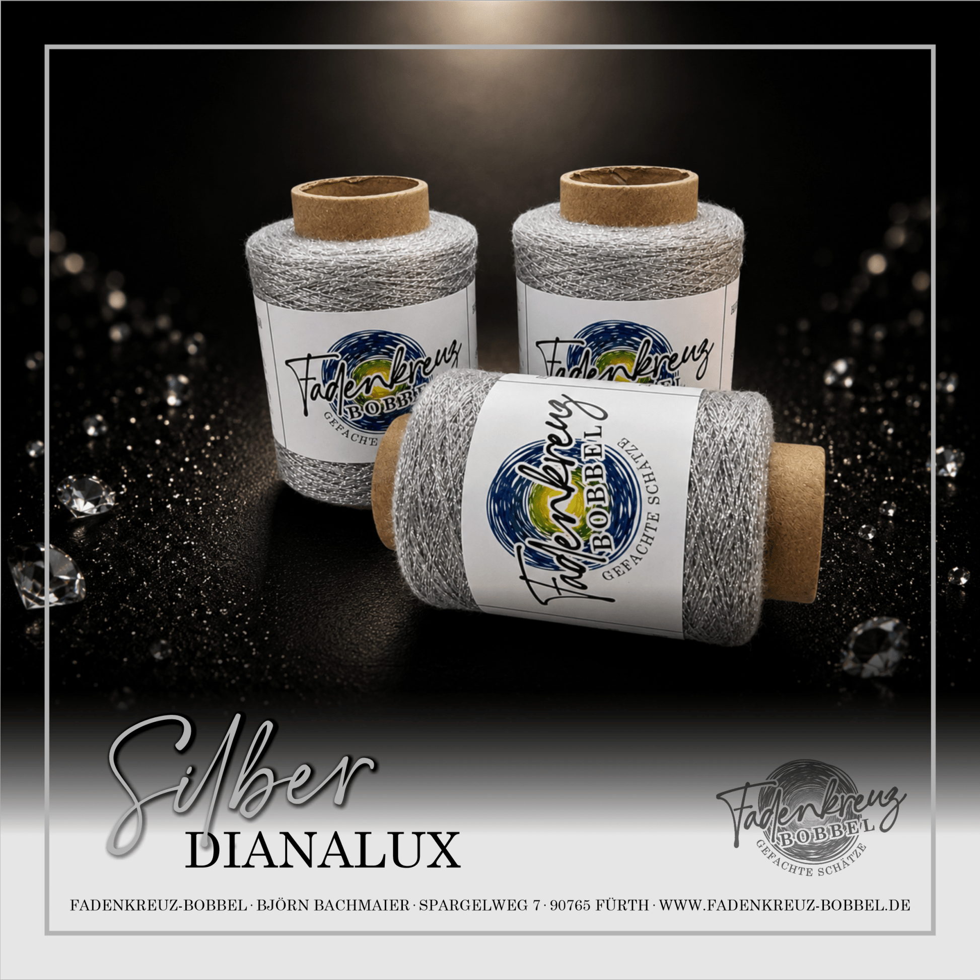 Beilaufgarn Dianalux Silber - Fadenkreuz Bobbel Shop