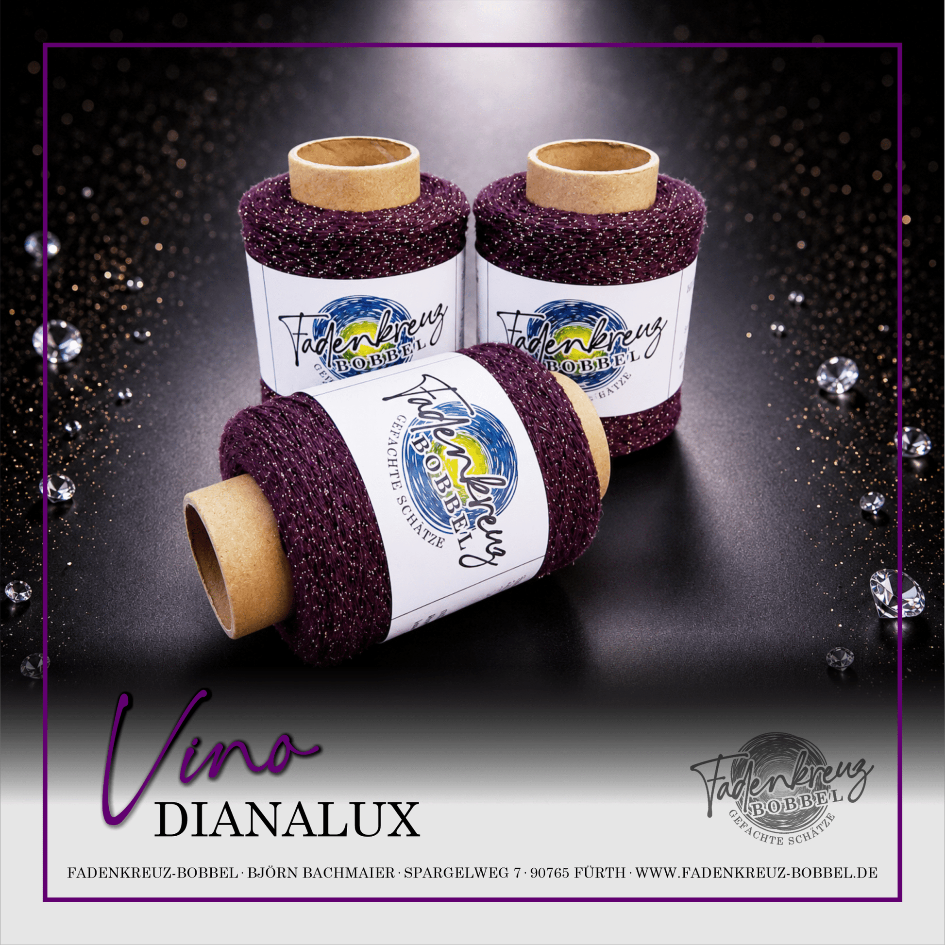 Beilaufgarn Dianalux Vino - Fadenkreuz Bobbel Shop