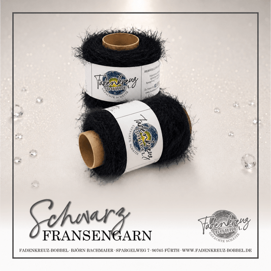 Beilaufgarn Fransengarn Hollywood Schwarz - Fadenkreuz Bobbel Shop