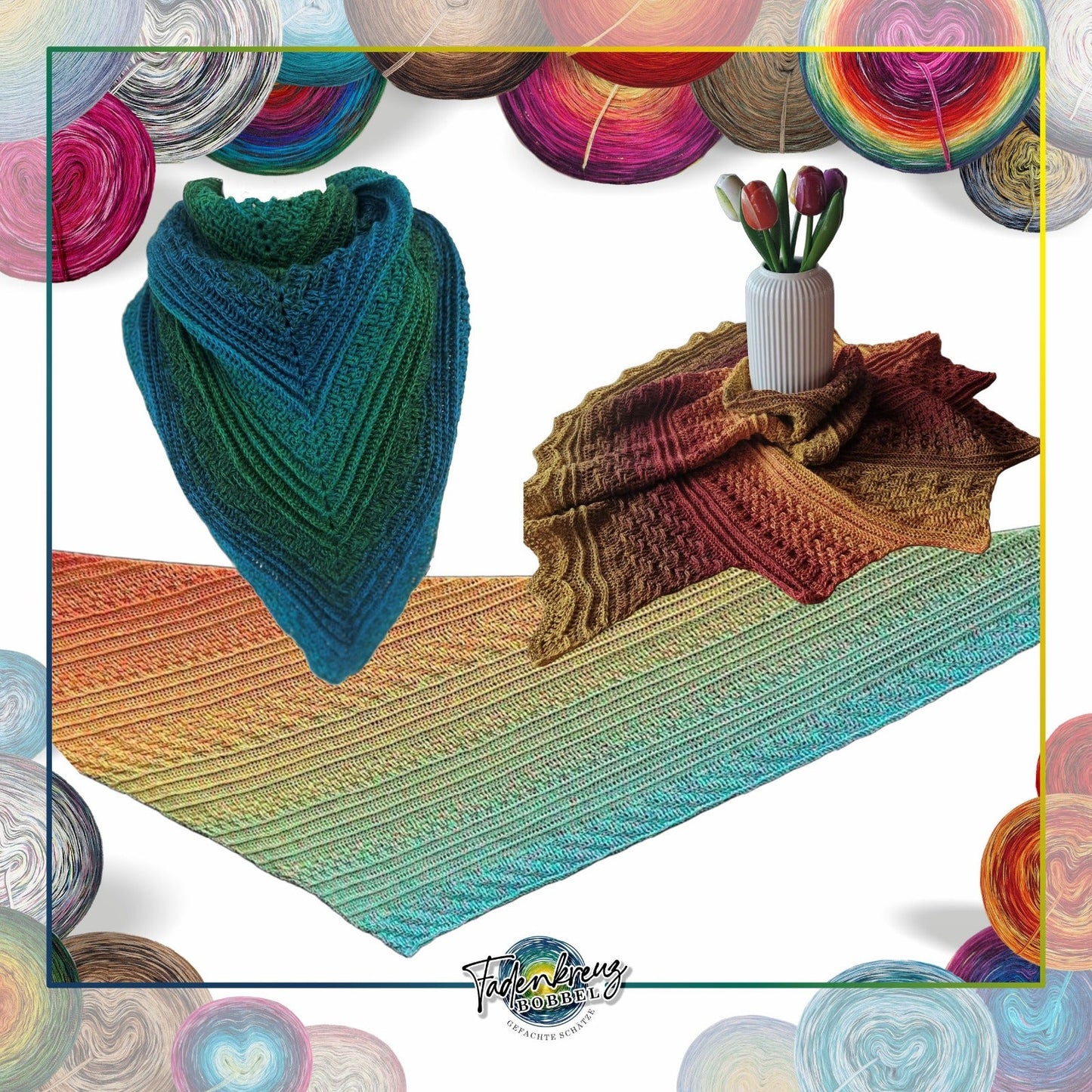 Kreuzweise Häkelanleitungen - Fadenkreuz Bobbel Shop