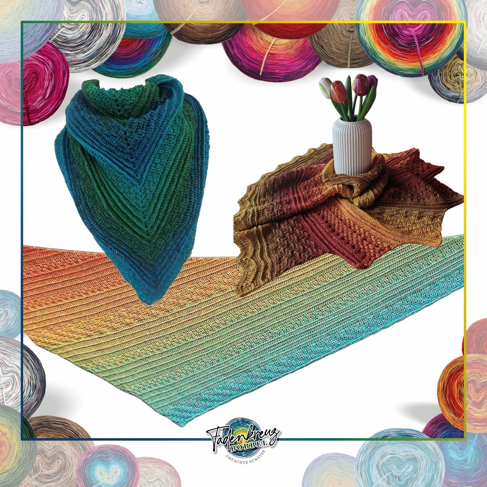 Kreuzweise Häkelanleitungen - Fadenkreuz Bobbel Shop